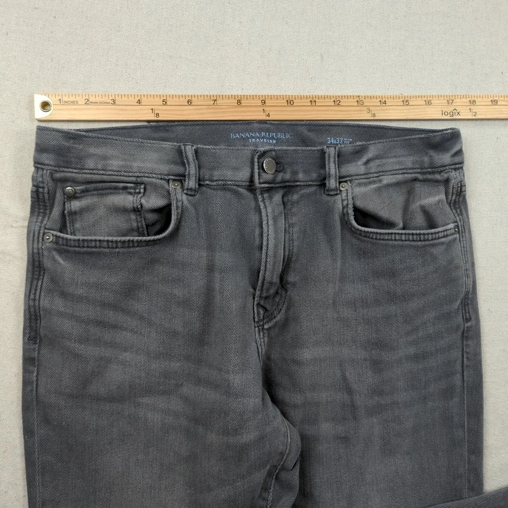 Banana Republic Jeans Mens 34x32 Black Traveler Slim Fit Casual